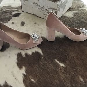 Blush Velvet / Sole Society Block High Heels